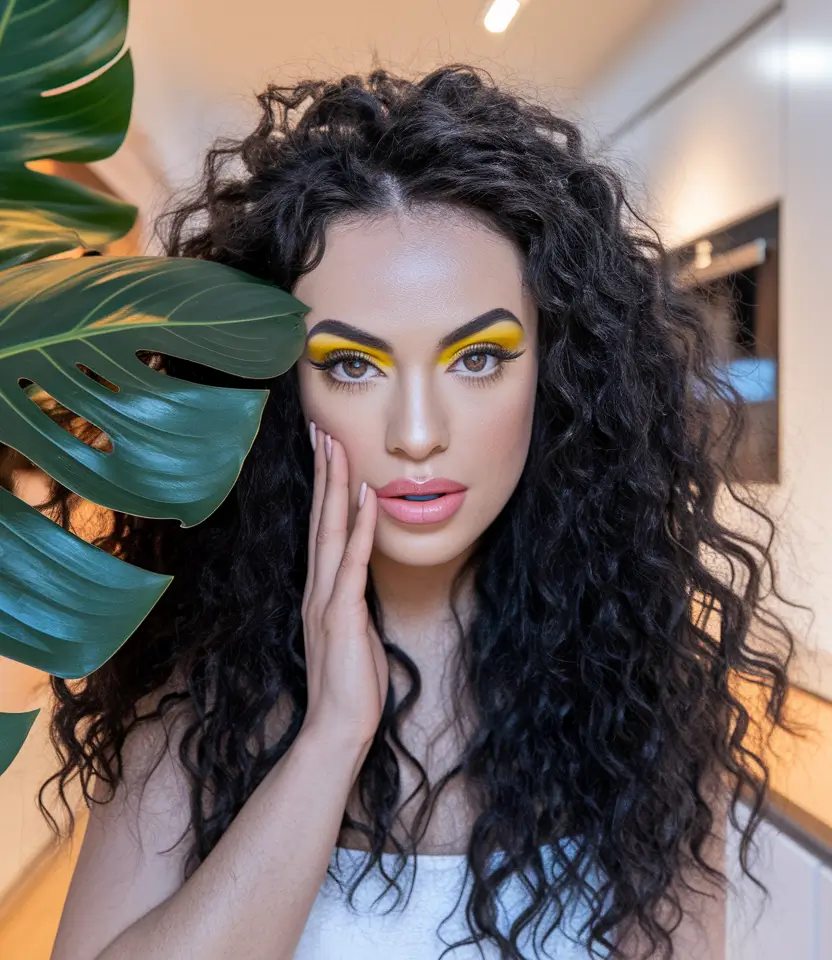 cute natural summer hairstyles Natural Voluminous Curls with Bold Glam