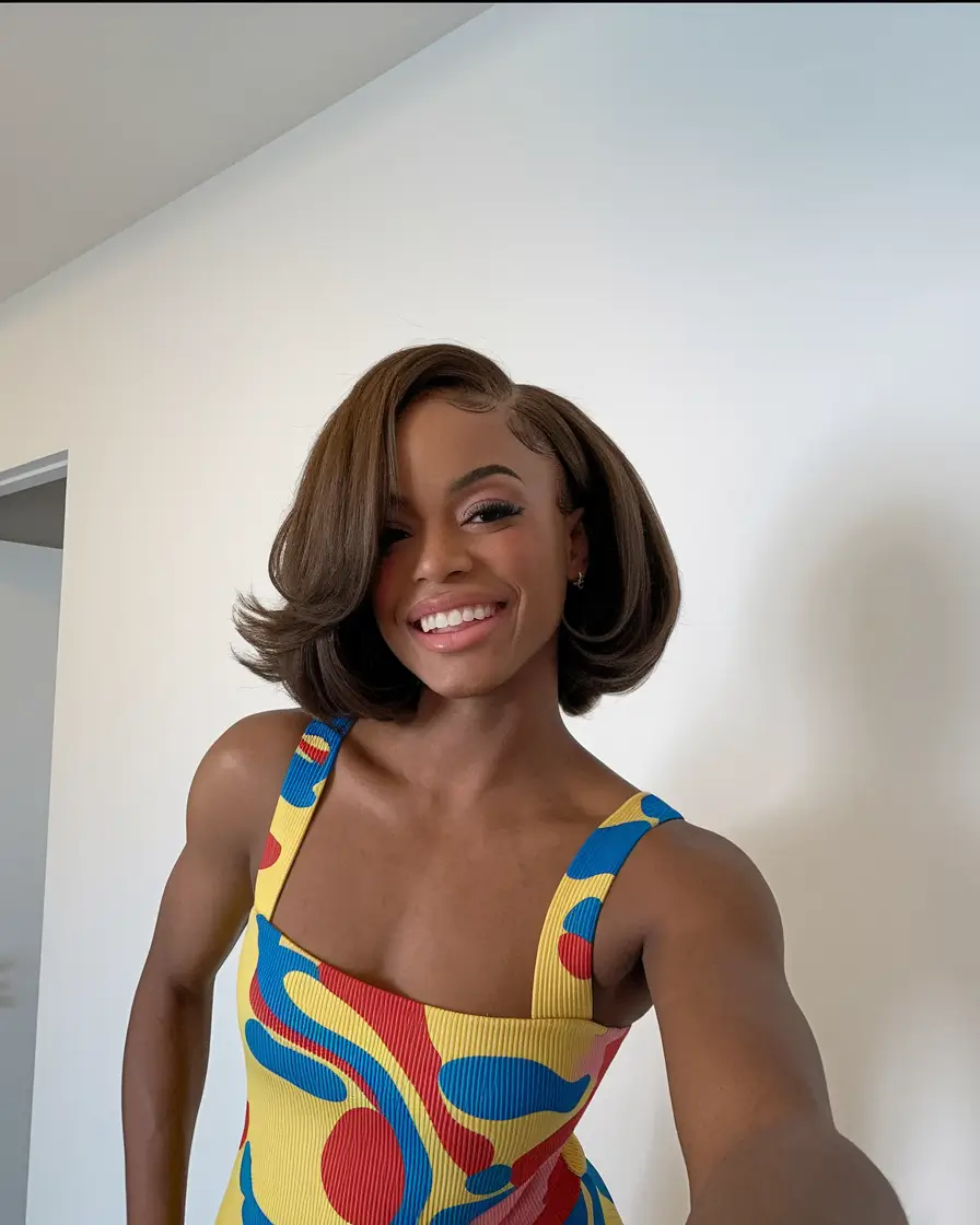 cute natural summer hairstyles Retro-Inspired Flip Bob with Side Part