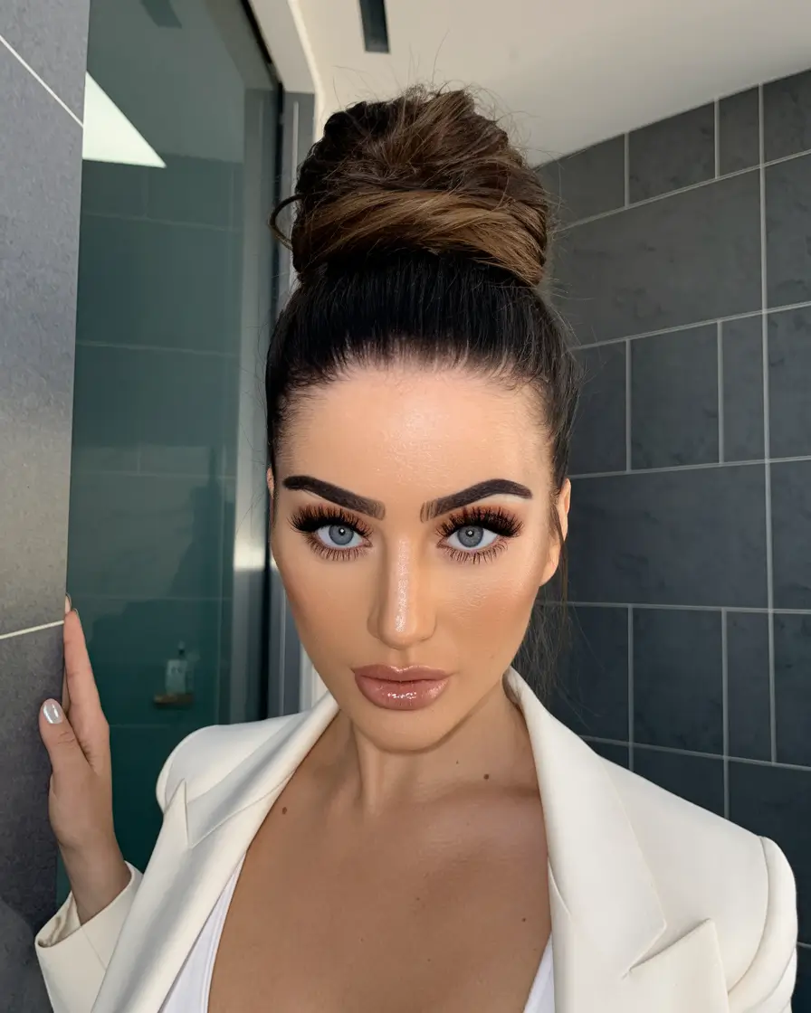 easy summer updos for medium length hair textured top knot