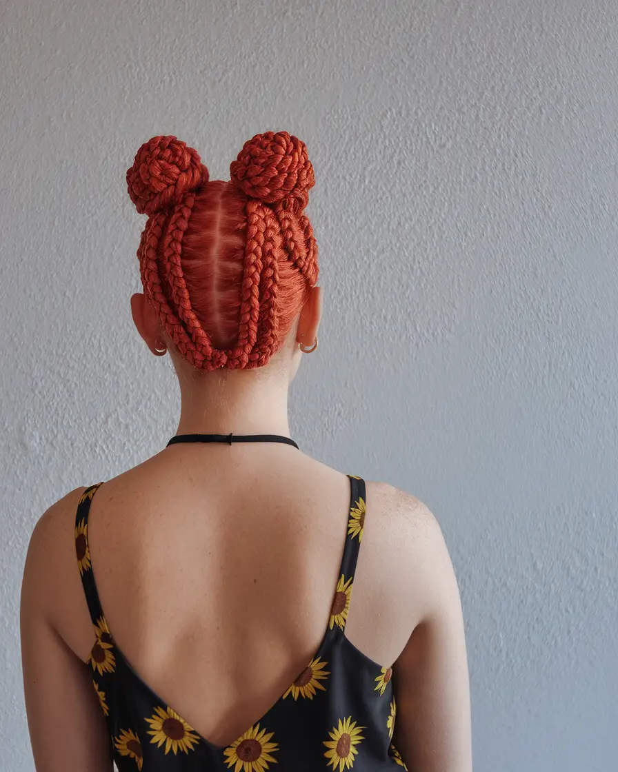 easy & Cute hairstyles - Summer 2025 Fiery Braided Buns for Festival Fun
