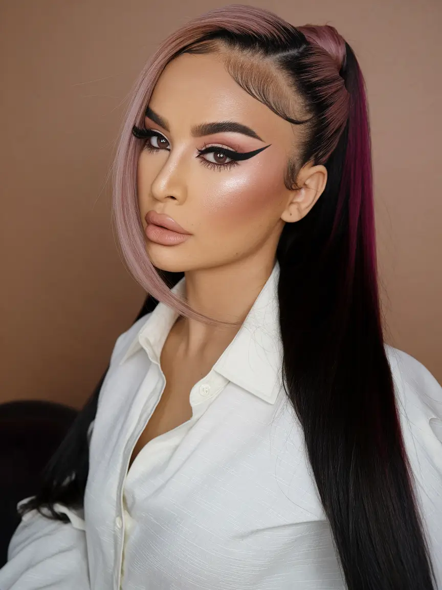 easy & Cute hairstyles - Summer 2025 Two-Tone Ponytail with Attitude