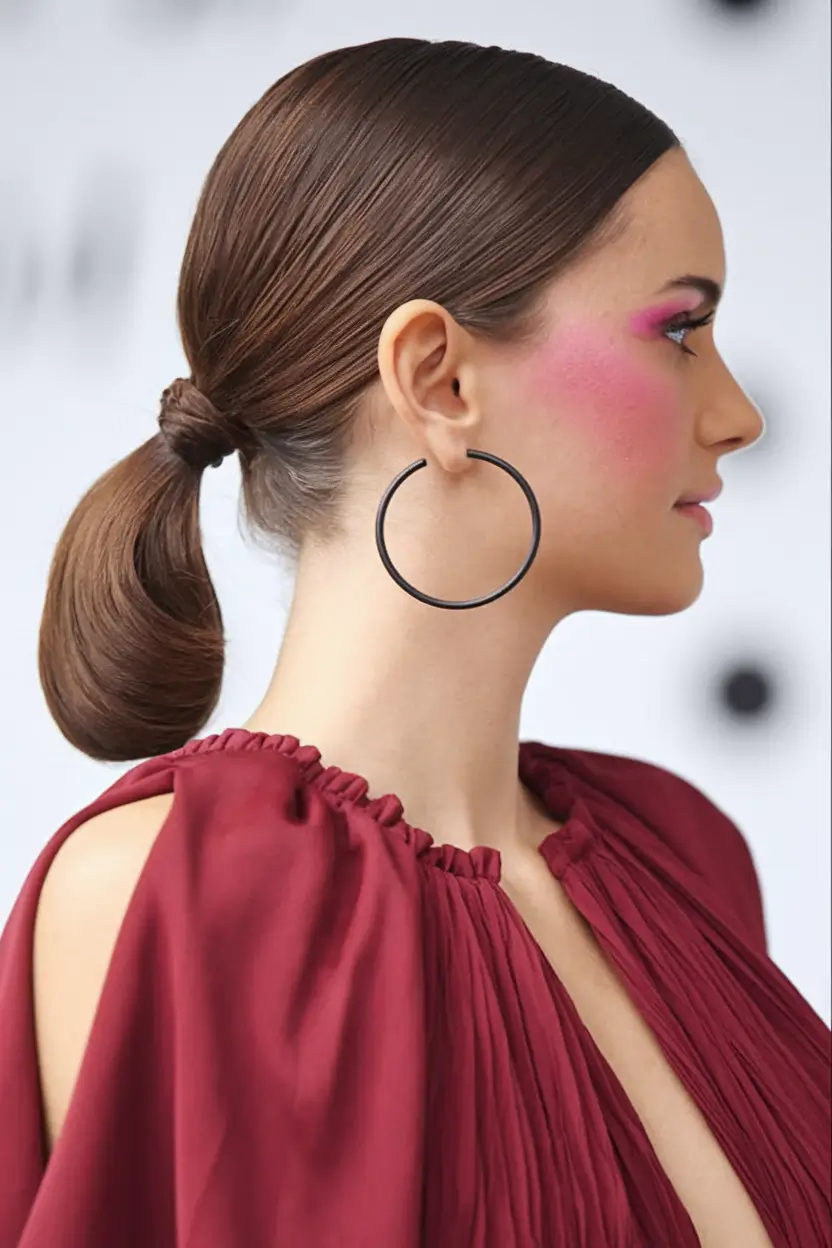 easy & Cute hairstyles - Summer 2025 Low Bubble Ponytail with Sleek Precision