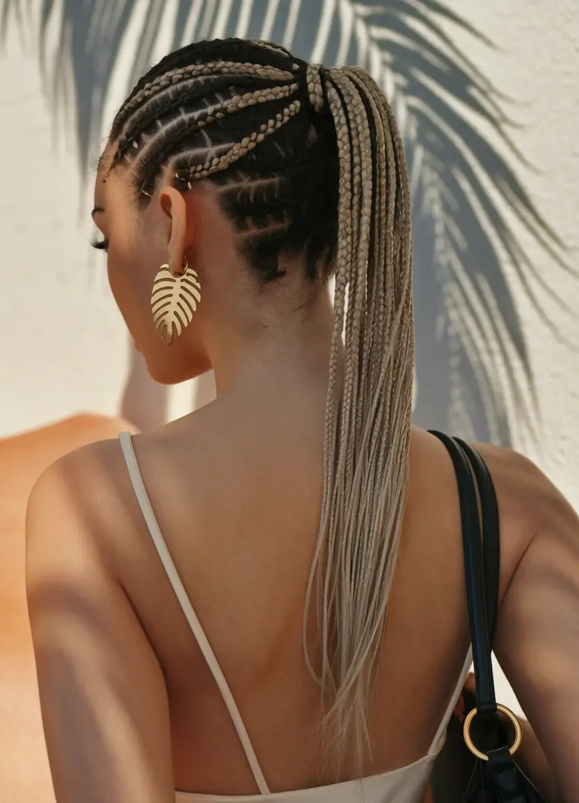 simple summer hairstyle box braids
