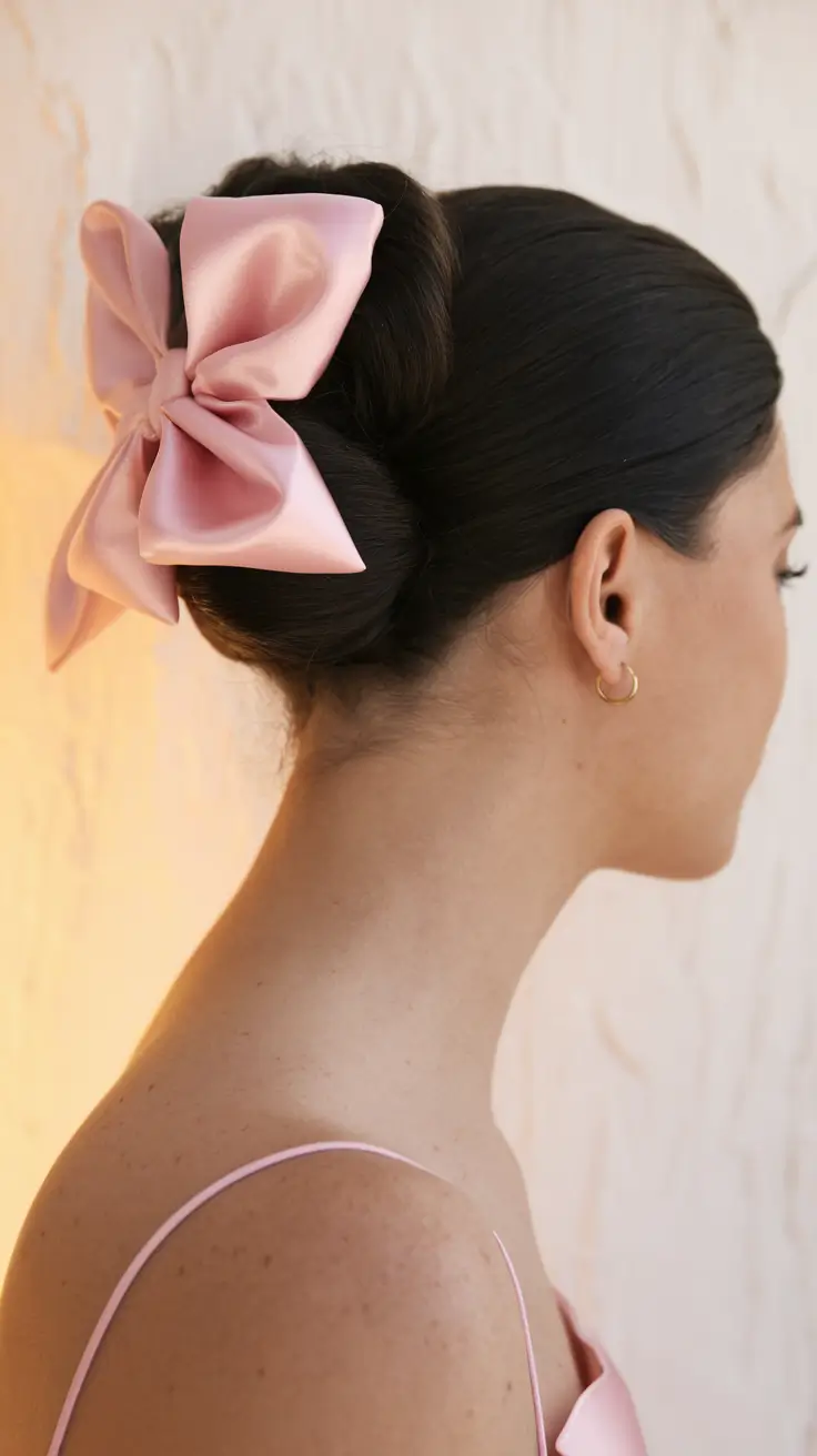 simple summer hairstyle with bow