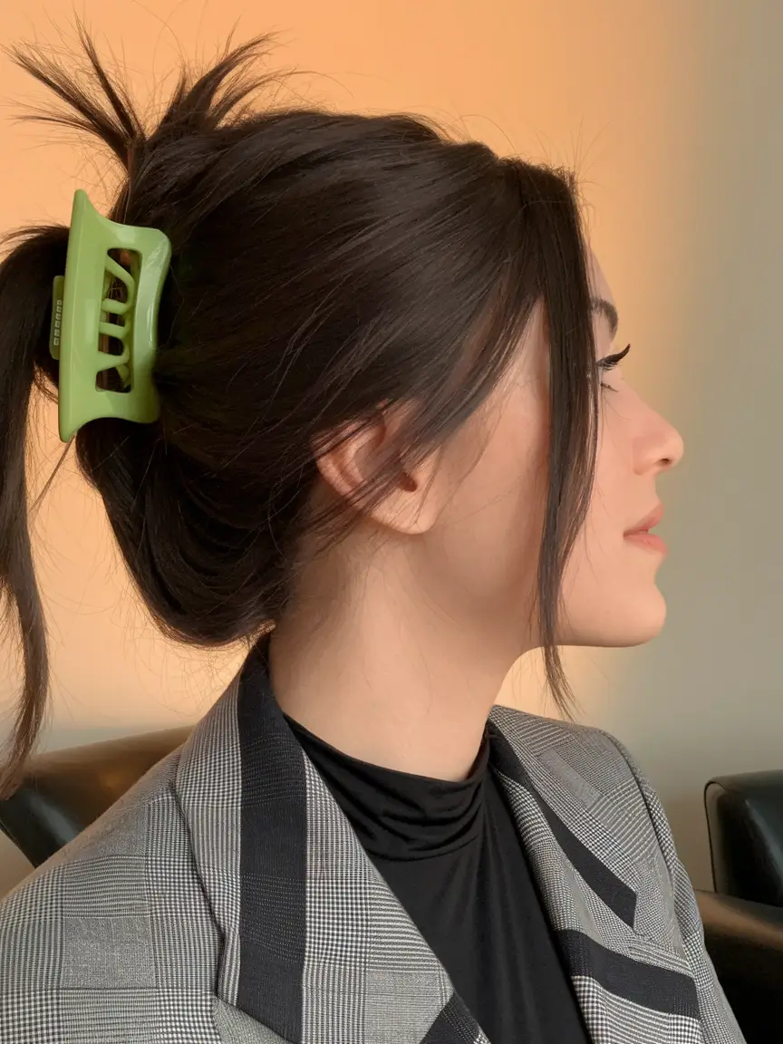 Fresh Summer Hairstyles for Teen Girls 2025 Claw Clip Updo with Wispy Layers