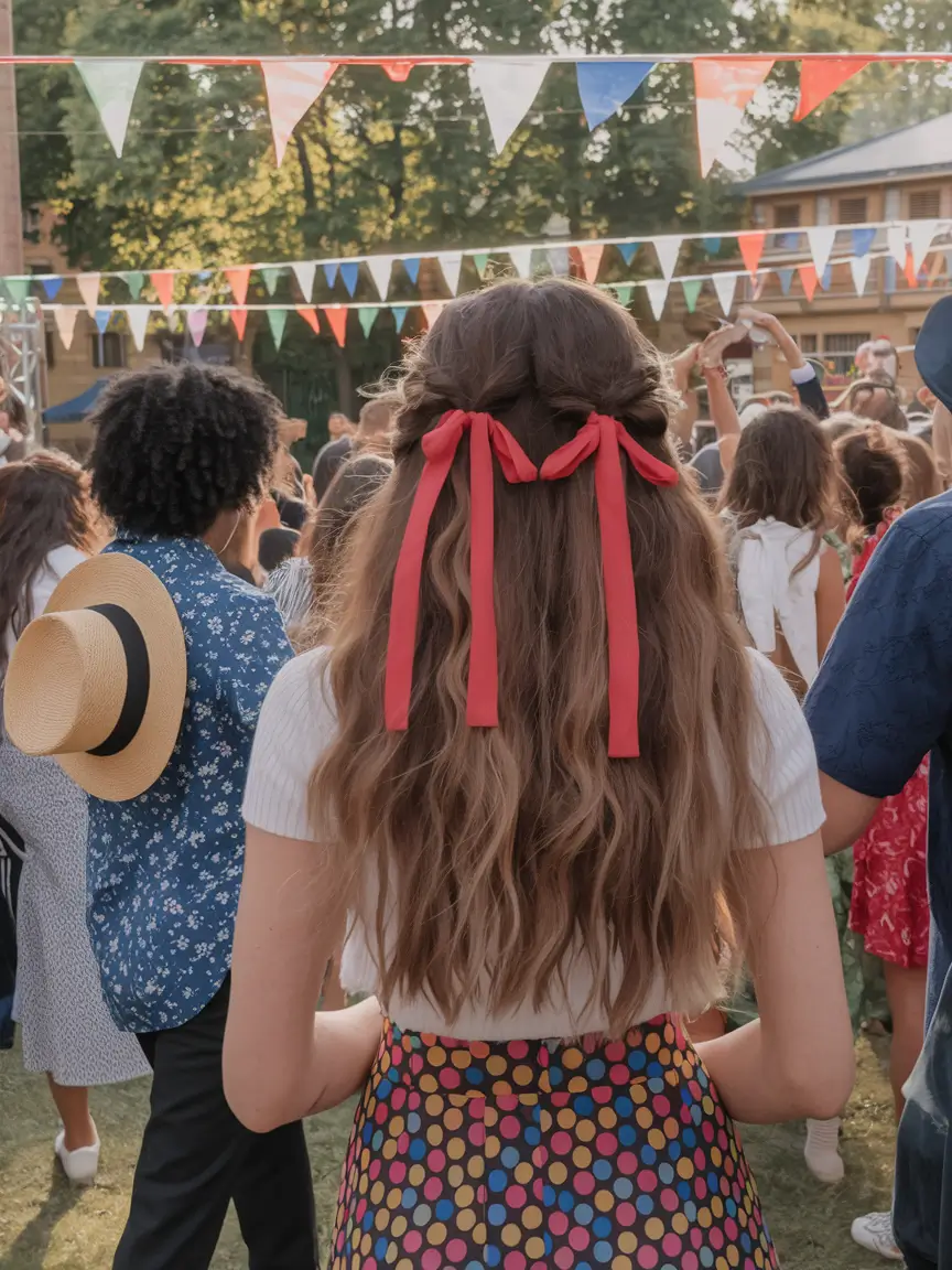 Fresh Summer Hairstyles for Teen Girls 2025 Ribbons & Loose Waves for Summer Festivals