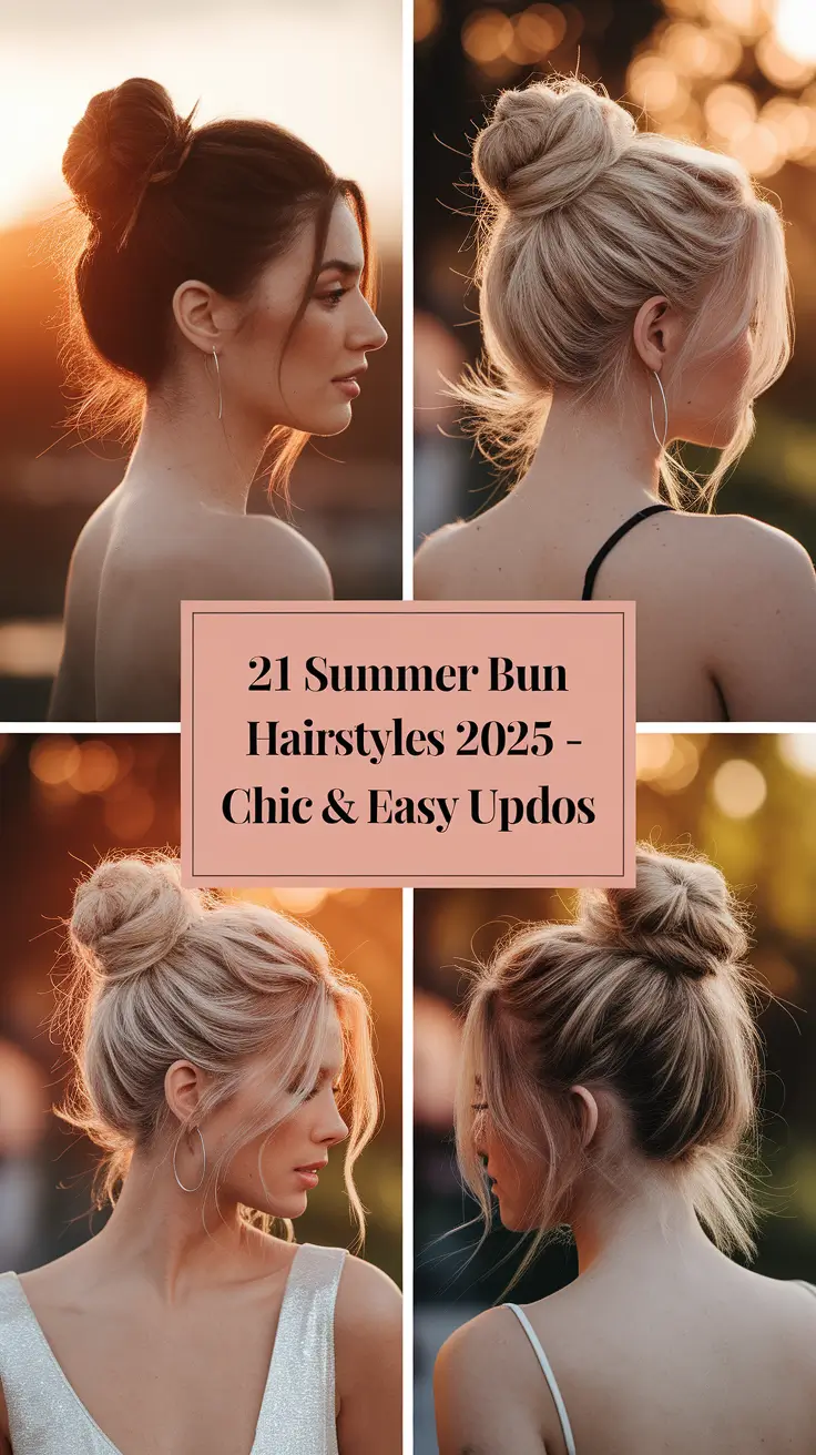 Summer Bun Hairstyles 2025 - Chic & Easy Updos for Every Hair Type