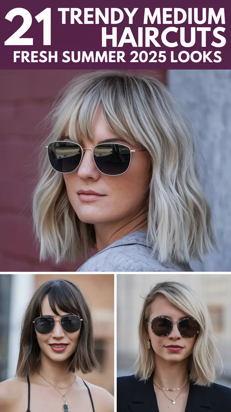 Trendy Medium Haircuts – Fresh Summer 2025 Looks for All Hair Types and Face Shapes