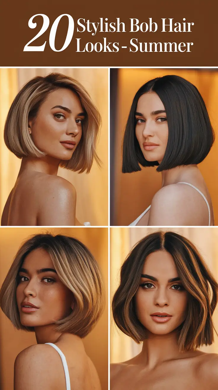 Stylish Bob Hair Looks - Summer 2025: Trendy Bob Haircuts for Every Style