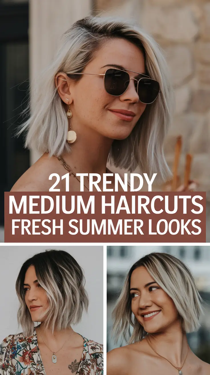Trendy Medium Haircuts – Fresh Summer 2025 Looks for All Hair Types and Face Shapes