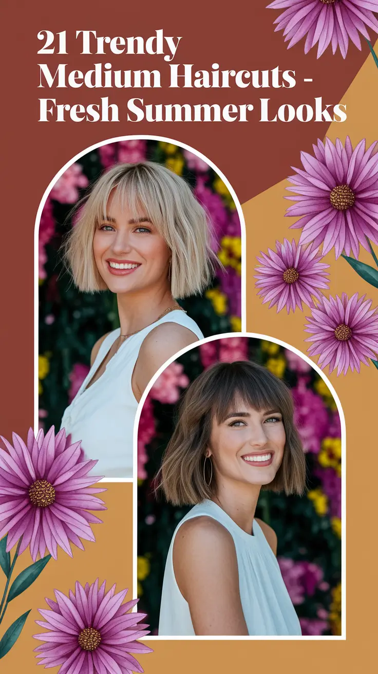 Trendy Medium Haircuts – Fresh Summer 2025 Looks for All Hair Types and Face Shapes