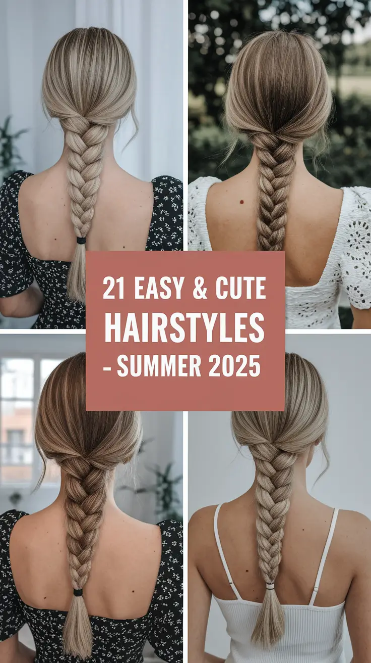 Easy & Cute Hairstyles – Summer 2025: 21 Effortless Looks for Medium Hair and Beyond