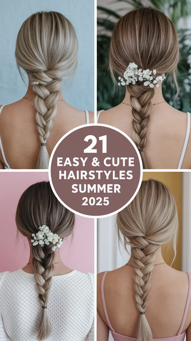 Easy & Cute Hairstyles – Summer 2025: 21 Effortless Looks for Medium Hair and Beyond