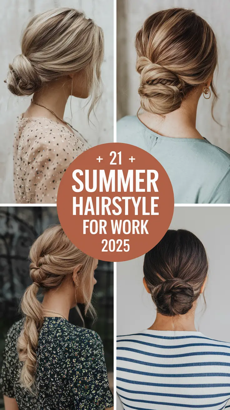 Summer Easy Hairstyle for Work 2025: 21 Cute and Quick Looks That Keep You Cool & Professional