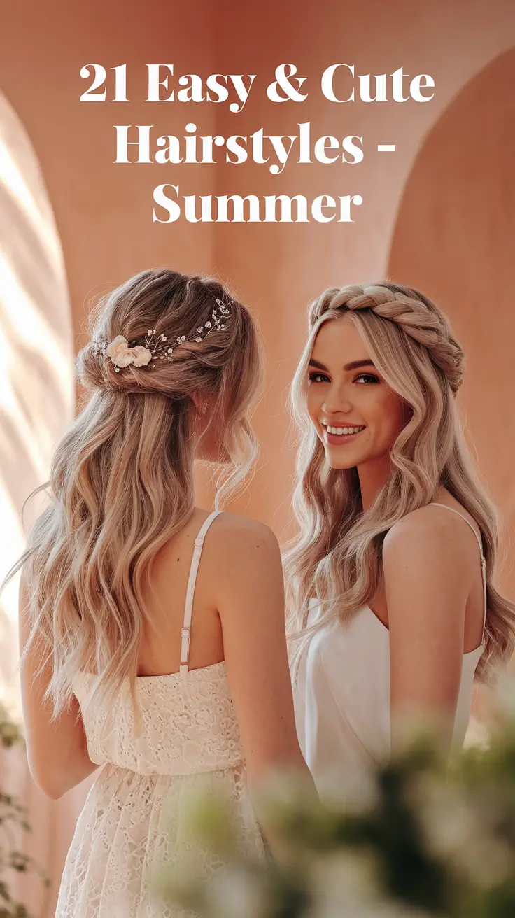 Easy & Cute Hairstyles – Summer 2025: 21 Effortless Looks for Medium Hair and Beyond