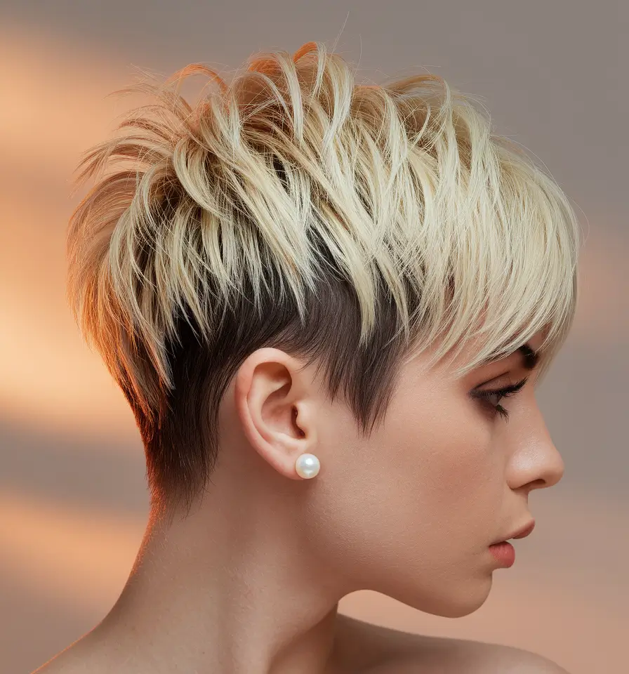 Short & Chic Summer Haircuts - Hot Trends 2025 Two-Tone Edgy Crop