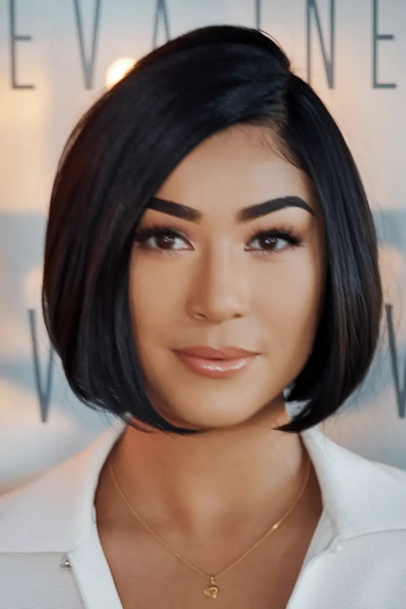 Short & Chic Summer Haircuts - Hot Trends 2025 Jet Black Sculpted Curve Bob