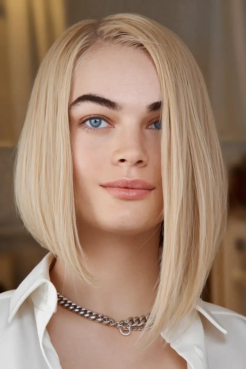 Short & Chic Summer Haircuts - Hot Trends 2025 Blunt Cut with Asymmetrical Edge
