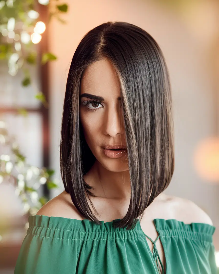 Short & Chic Summer Haircuts - Hot Trends 2025 Modern Brunette Lob with Attitude
