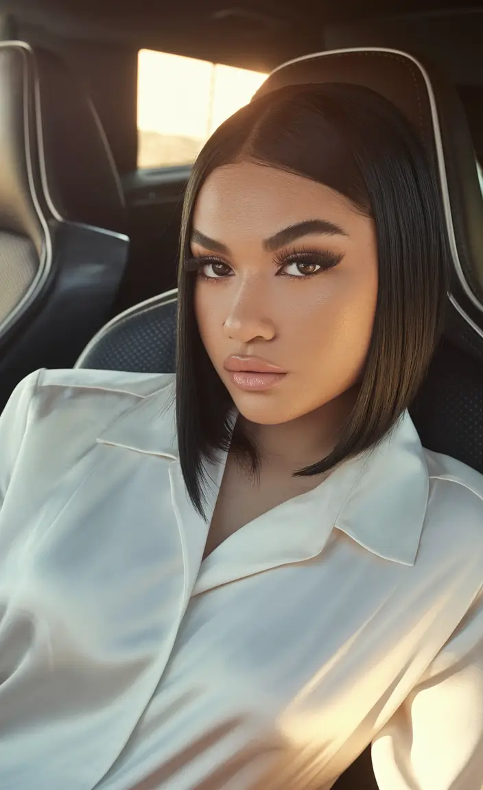 Short & Chic Summer Haircuts - Hot Trends 2025 Satin-Smooth Contour Cut