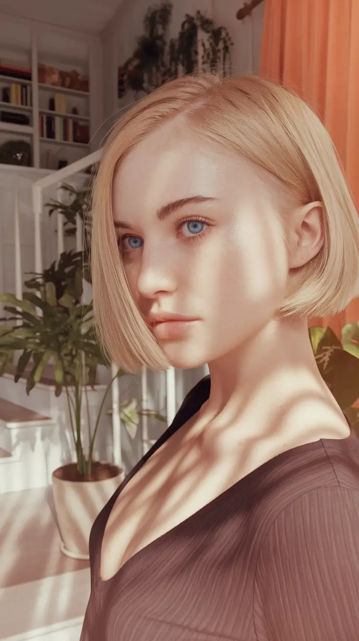 bob hair looks Blonde Sleek Bob with Soft Layers