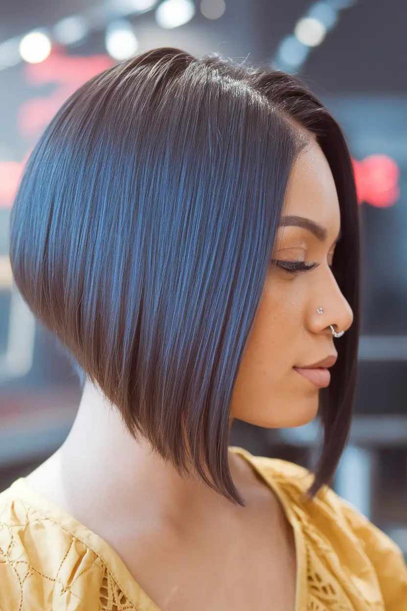 inverted bob haircuts for fine hair new looks Sleek Black Inverted Bob