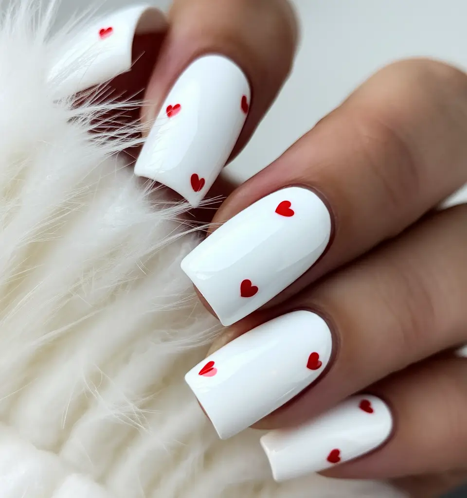 Summer 2025 Nail Designs to Try Minimalist Hearts on White