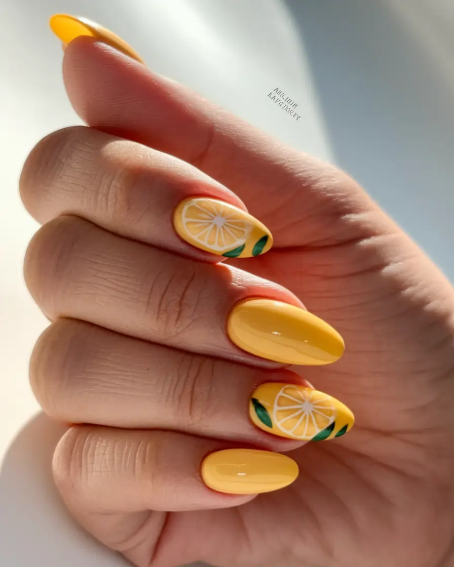 Summer 2025 Nail Designs to Try Bright Citrus with a Zesty Twist