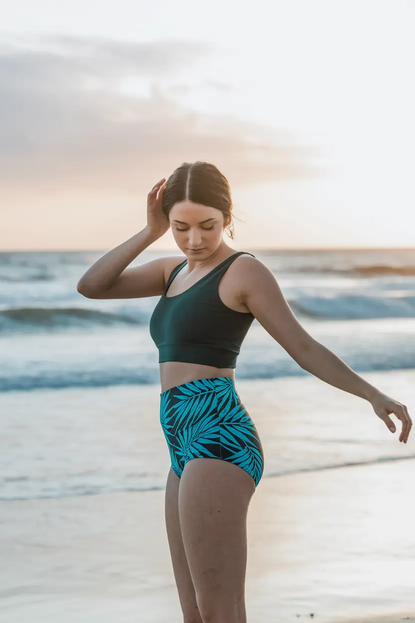 teen girl swimsuit tankini Sunset Palms & Minimal Vibes
