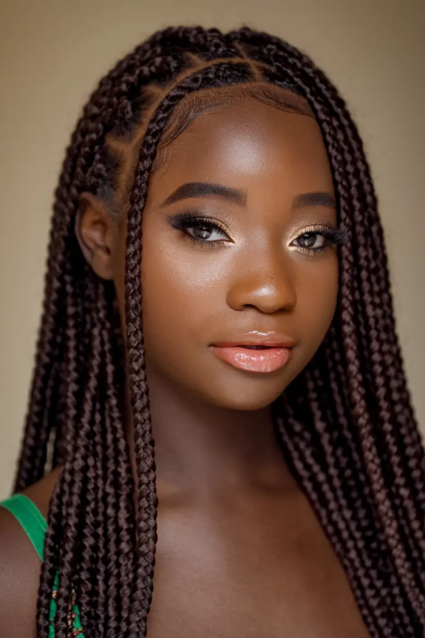 summer braids for black women 2025 Chocolate Jumbo Braids with Subtle Shine