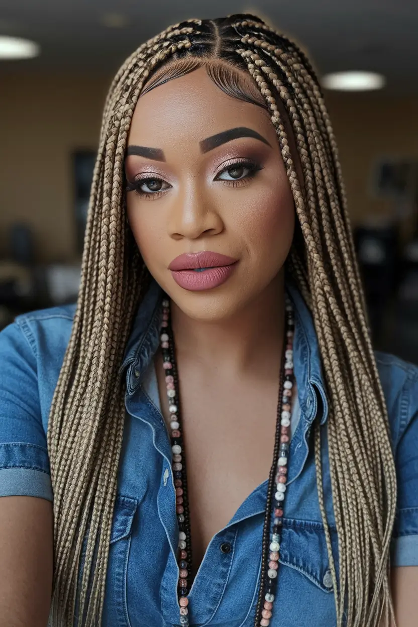summer braids for black women 2025 Buttered Blonde Knotless Box Braids