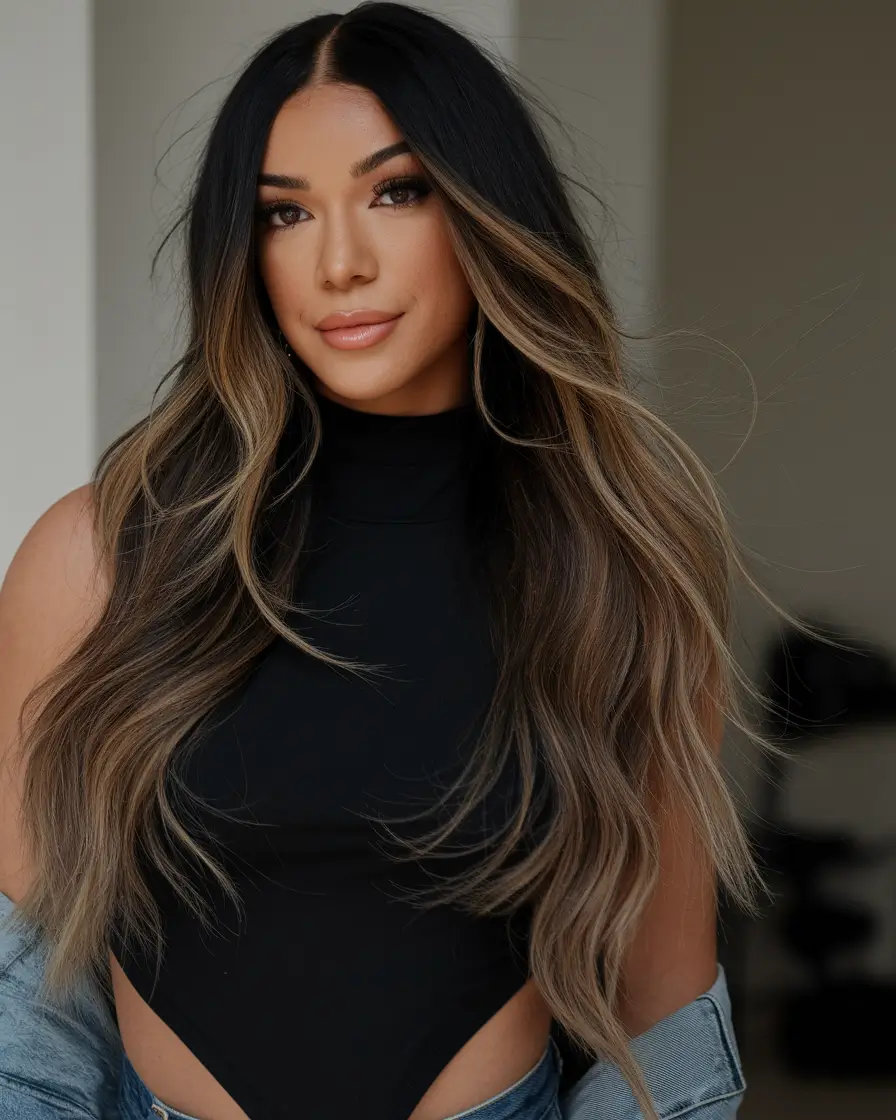 summer easy hairstyle for work 2025 Glossy Layers with Face-Framing Color