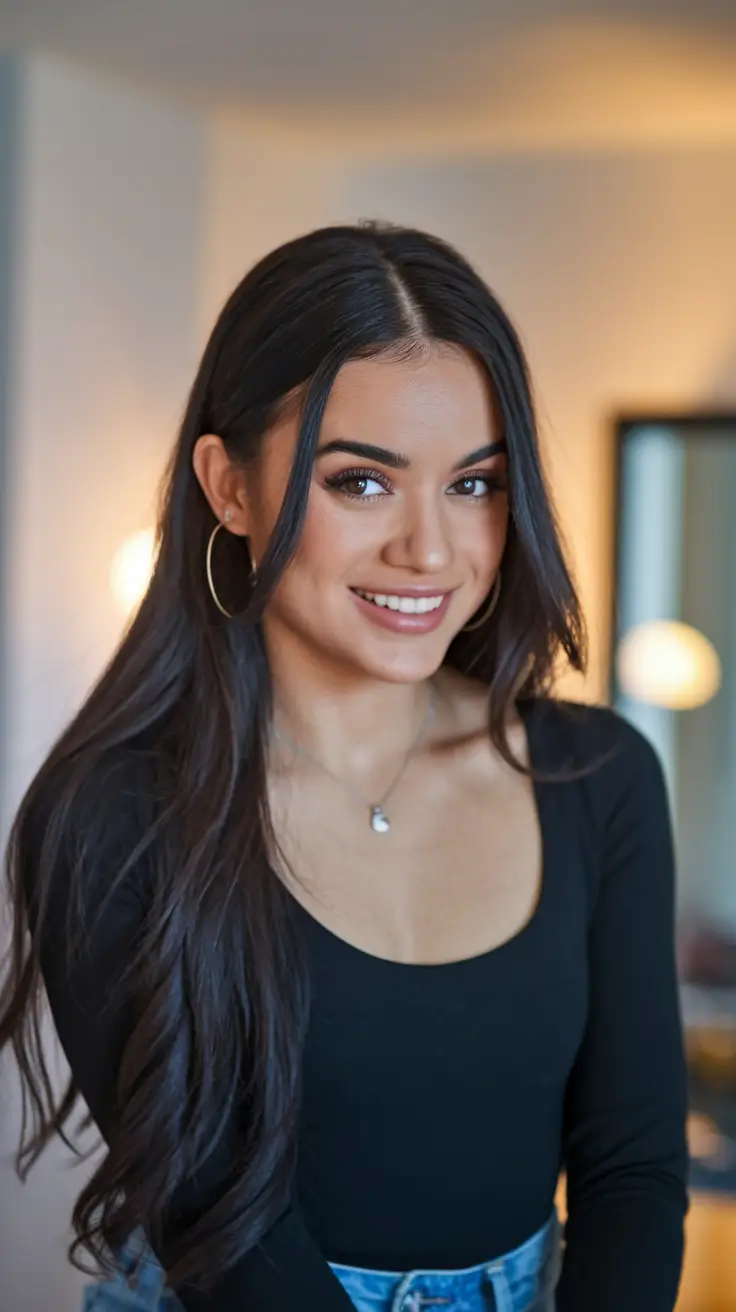summer easy hairstyle for work 2025 Long and Effortless with Natural Shine