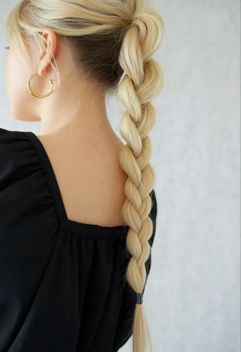 summer easy hairstyle for work 2025 Classic Long Braid for Busy Mornings