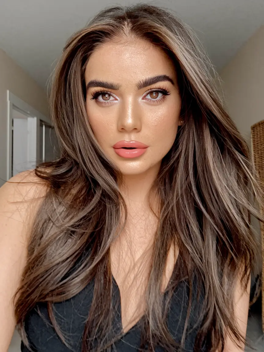 summer easy hairstyle for work 2025 Long Volume Layers with Face-Framing Highlights