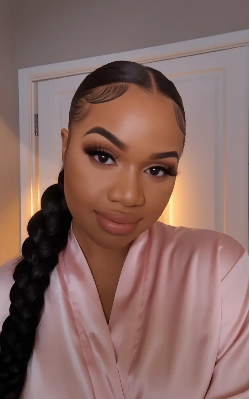 hairstyles black women ponytail Sleek Ponytail with Braided Base