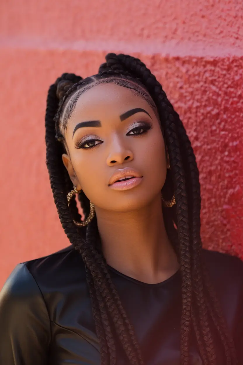 hairstyles black women braided Classic Braided Updo with an Elegant Bow