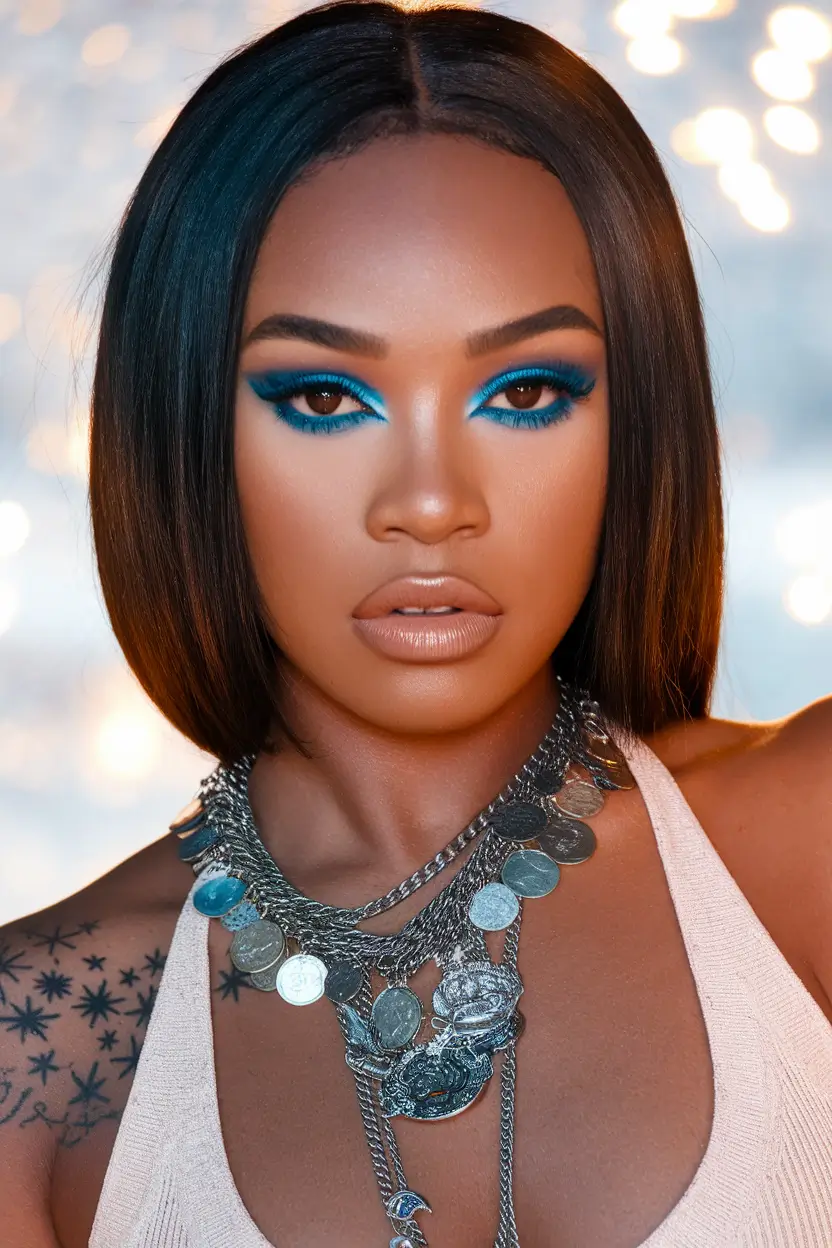 hairstyles black women natural hair Textured Natural Curls with a Glossy Finish