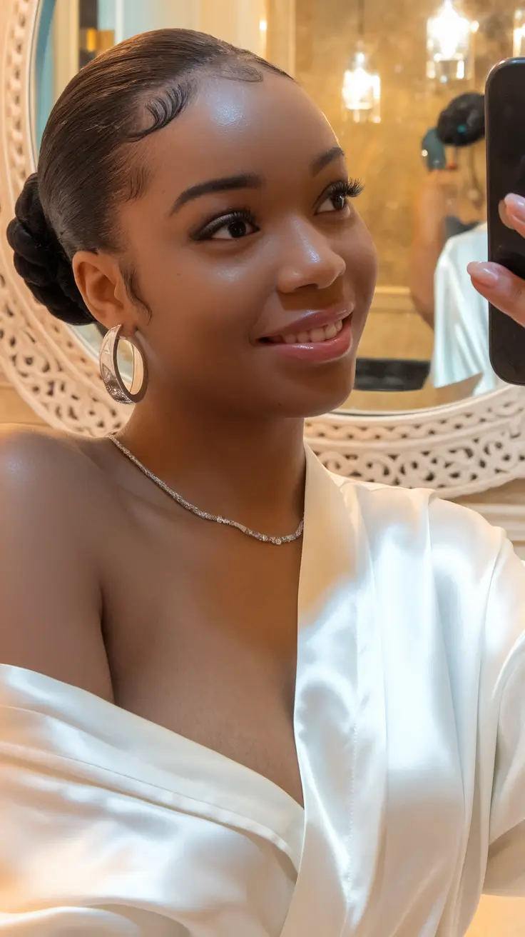 hairstyles black women ponytail Effortless Low Bun with Side Tendrils