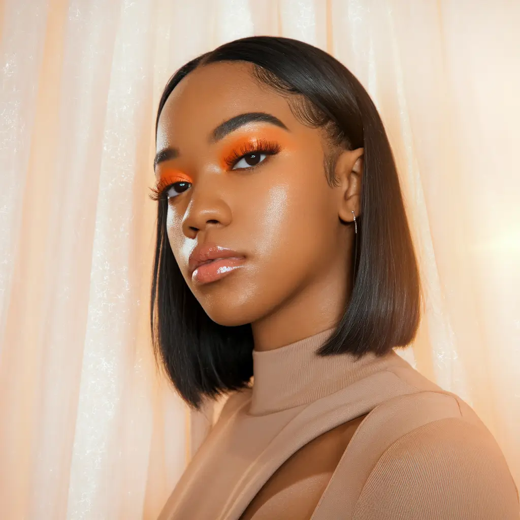 hairstyles black women straight hair Bold Straight Cut Bob with Center Part