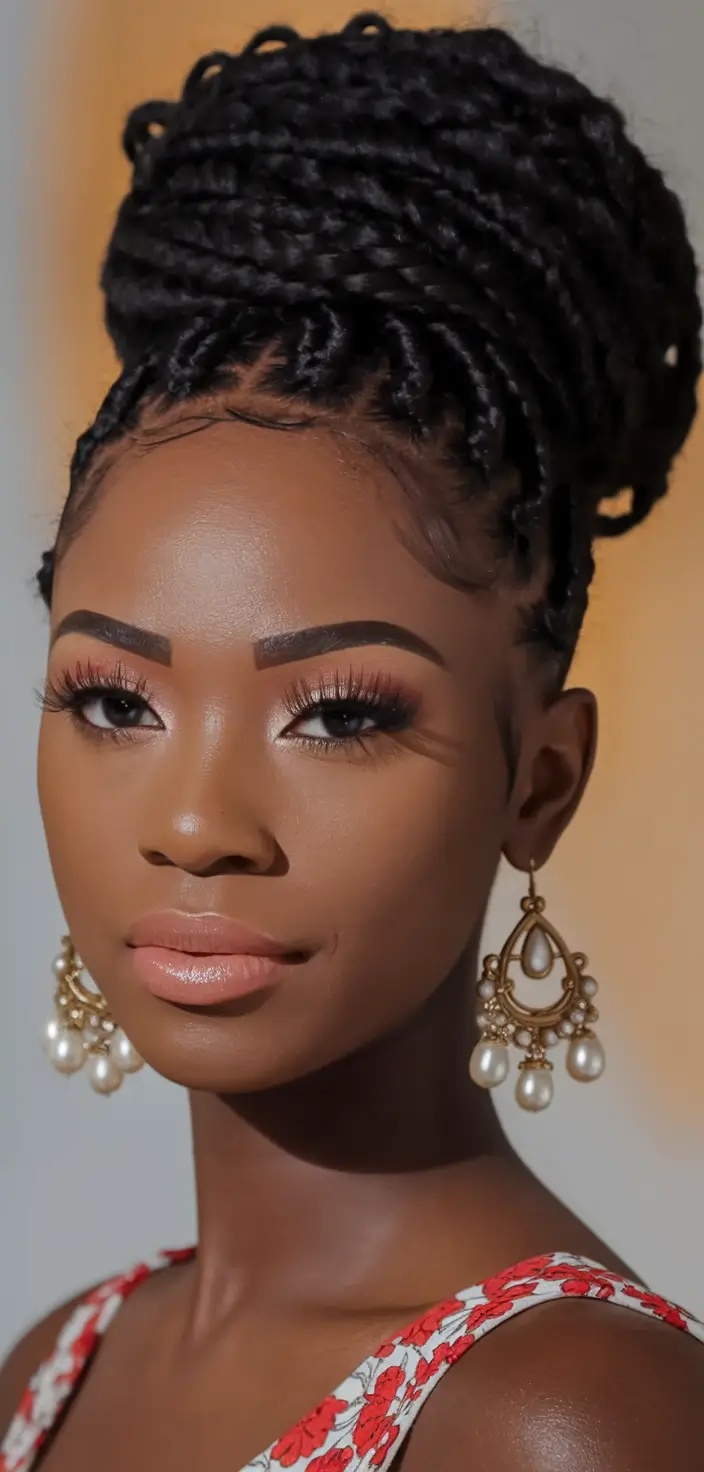 hairstyles black women braided updo