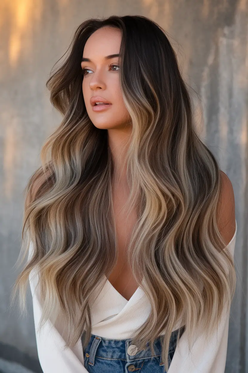 Sun-Kissed Highlight Ideas for Brunettes - Summer 2025! Beach Blonde Ribbons