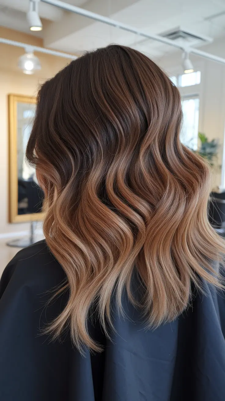 Sun-Kissed Highlight Ideas for Brunettes - Summer 2025! Peachy Balayage Fade