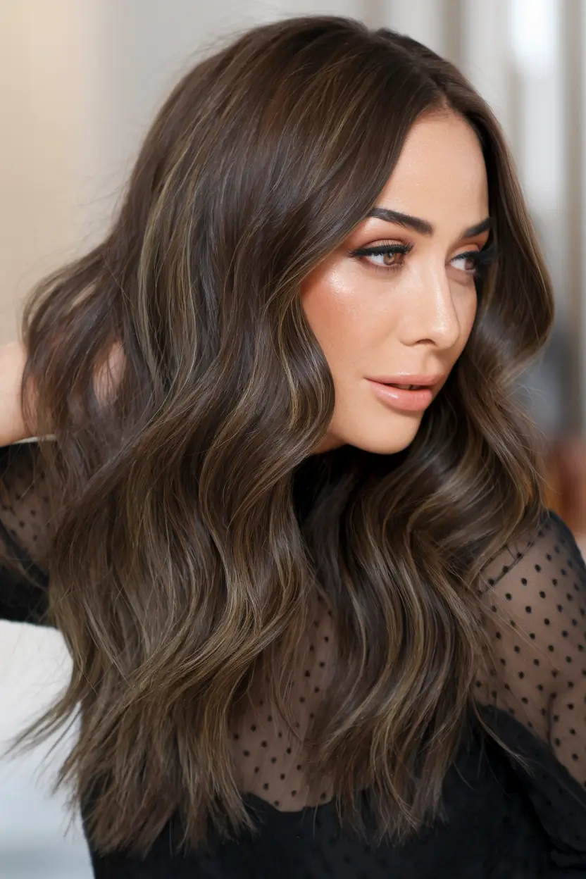 Sun-Kissed Highlight Ideas for Brunettes - Summer 2025! Glossy Espresso Melt