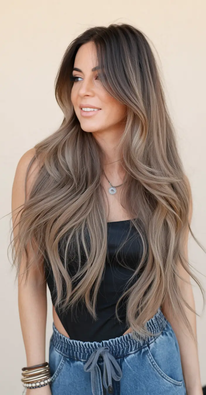 Sun-Kissed Highlight Ideas for Brunettes - Summer 2025! Cool-Toned Sand Melt