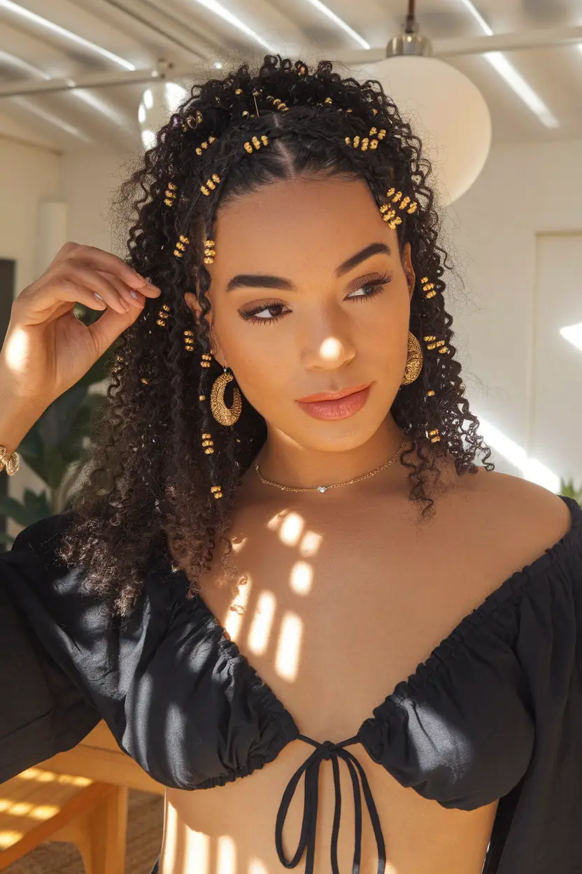 hairstyles ideas beaded curls