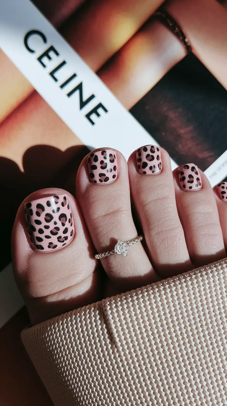 Toe Designs to Try in Summer 2025 Soft Pink Leopard Done Right