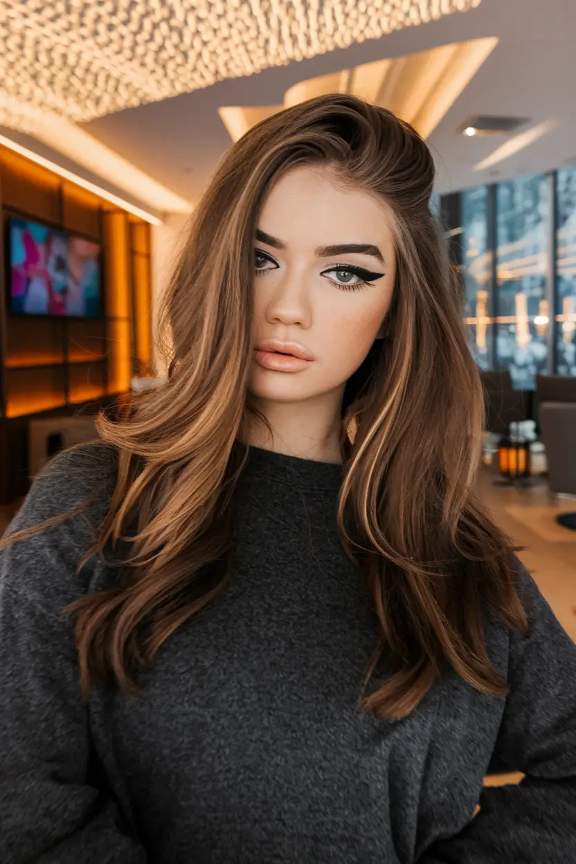 Trends 2025: Summer Highlights Ideas Warm Hazelnut Balayage for Brunettes