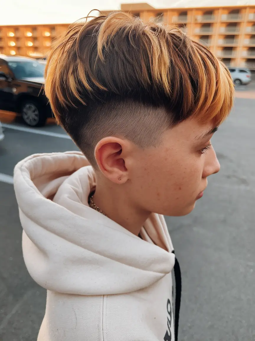 Trendy Boys Haircuts for Summer 2025 - Fresh Styles Two-Tone Bowl Cut with Fierce Fade