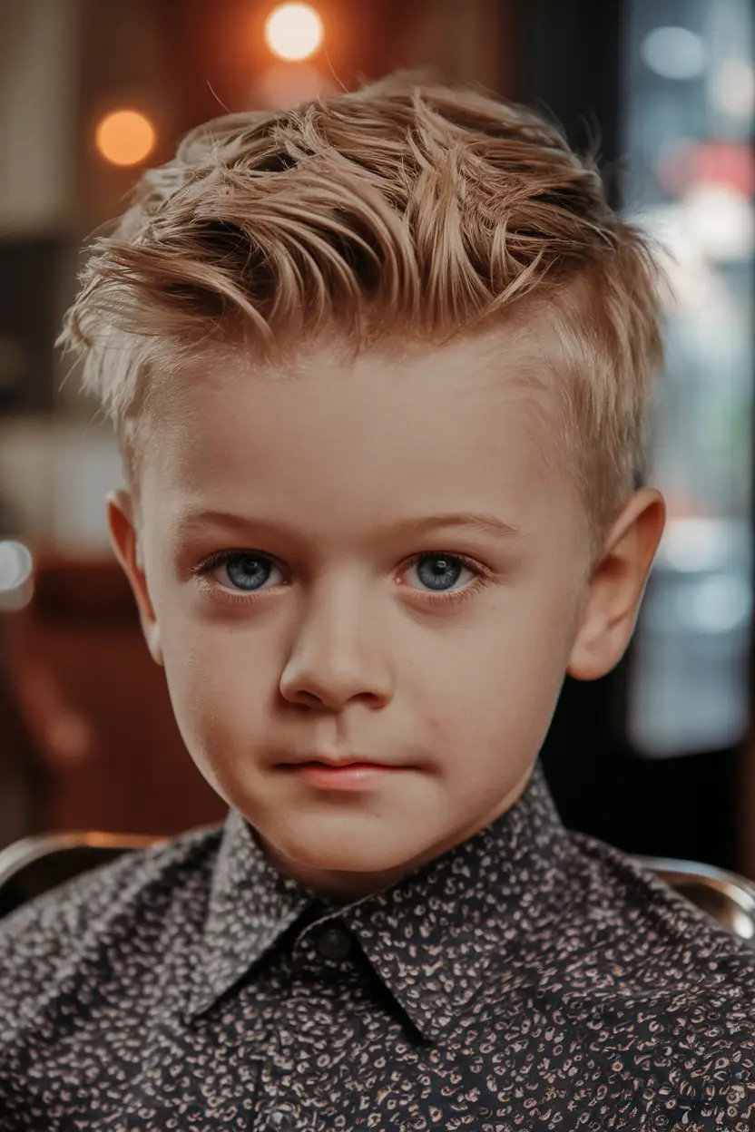 Trendy Boys Haircuts for Summer 2025 - Fresh Styles Beachy Volume Quiff with Spiked Texture